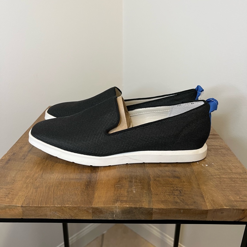 Franco Sarto Black Slip-On Sneakers with Blue Accent
